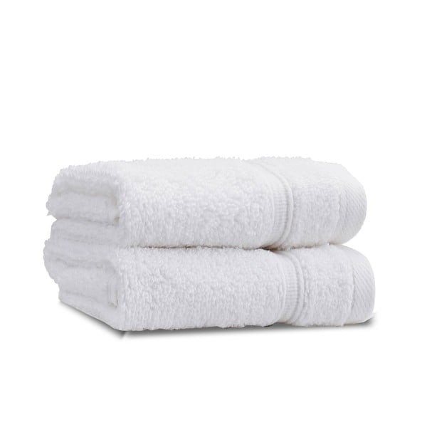 Bijeli pamučni ručnici u setu 2 kom od frotira 30x30 cm Zero Twist – Catherine Lansfield