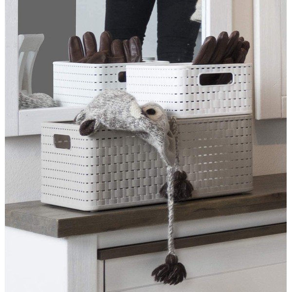 Bijela košara za pohranu od reciklirane plastike Country - Rotho-image-3