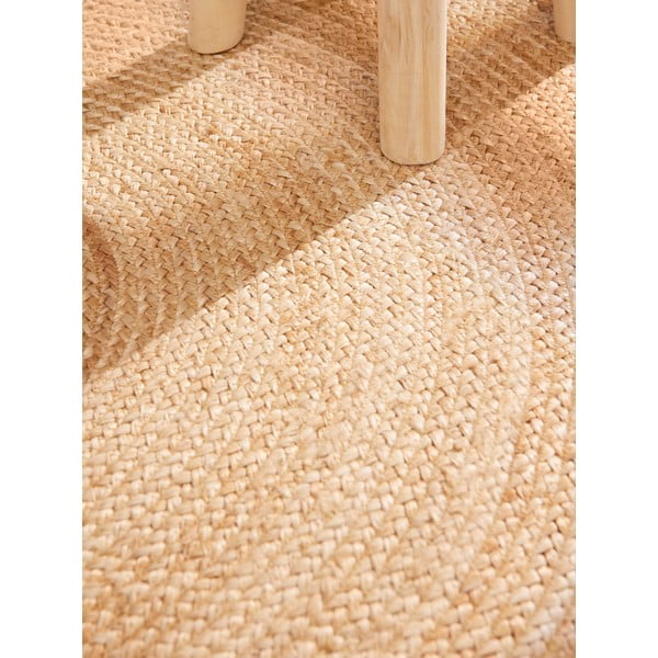 Obostrani/ručno rađen juten okrugao tepih boje slonovače ø 200 cm Jutta Ivory – Hanse Home-image-4
