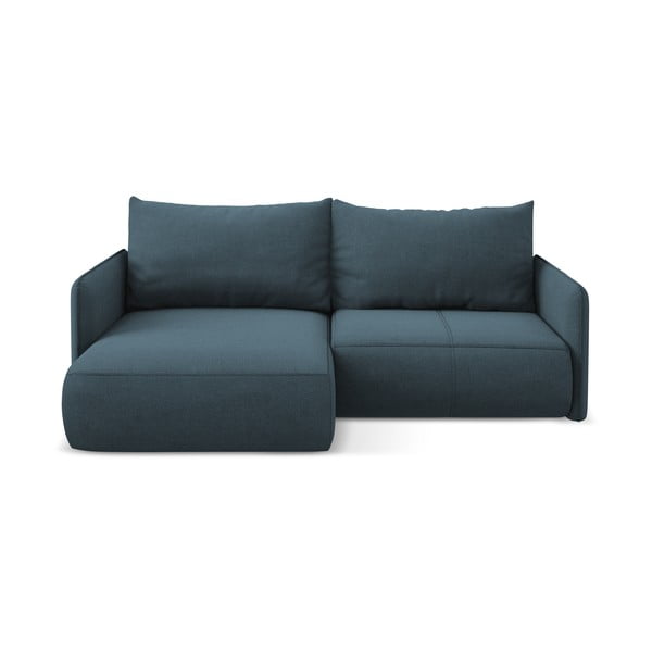 Plava sklopiva/s prostorom za odlaganje kutna garnitura (s lijevim kutom) Nanea – Makamii