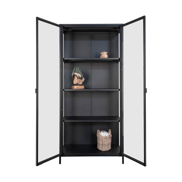 Crna metalna vitrina 80x175 cm Brisbane – House Nordic-image-4