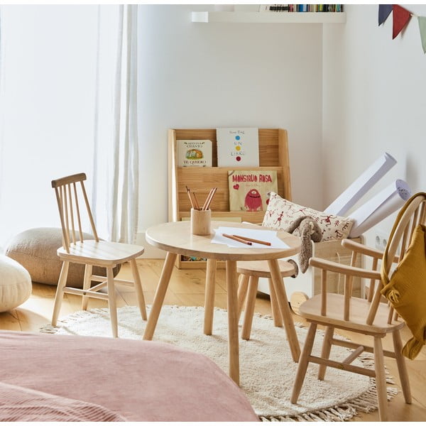 Dječji stol od kaučukovog drveta Kave Home Dilcia, ø 55 cm-image-1