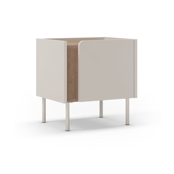 Krem/u prirodnoj boji noćni ormarić u dekoru hrasta Lucile – Marckeric-image-2