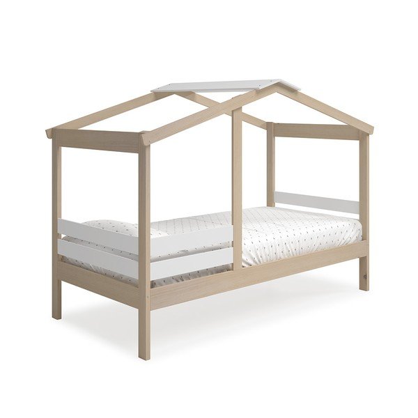 Bijeli dječji krevet u dekoru bora u obliku kućice 90x190 cm Angel – Marckeric-image-3