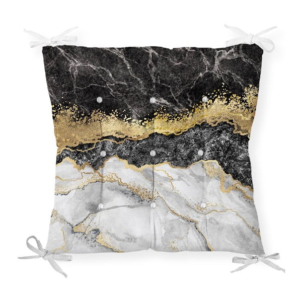 Jastuk za stolicu Minimalist Cushion Covers Black Gold Marble, 40 x 40 cm