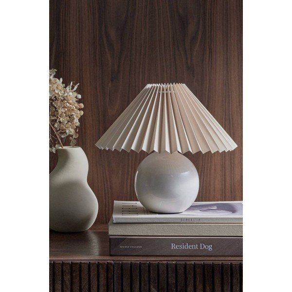 Bež/krem tekstilna stolna lampa (visina 22 cm) Mimmi – Ellos Home-image-2