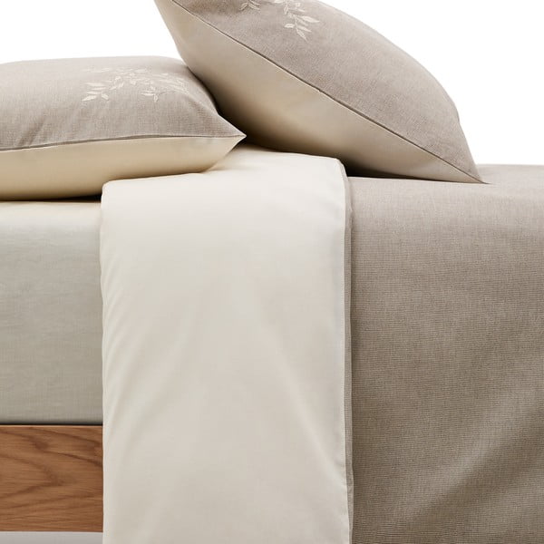 Bež posteljina za bračni krevet/za produženi krevet od pamučnog perkala 240x220 cm Sotela – Kave Home