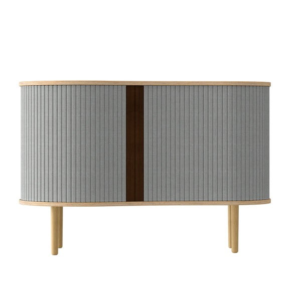 Siva/u prirodnoj boji niska komoda u dekoru hrasta s kliznim vratima 100x67 cm Audacious – UMAGE-image-3