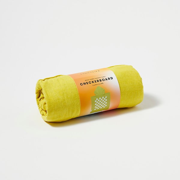 Žuti dječji ručnik za plažu s kapuljačom Sunnylife Checkerboard, 3-6 god-image-2