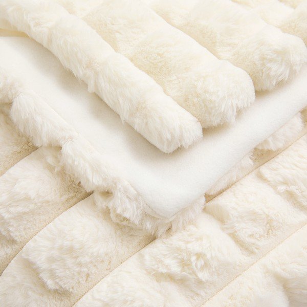 Krem deka od mikropliša/od umjetnog krzna 180x220 cm Igloo – douceur d'intérieur-image-3
