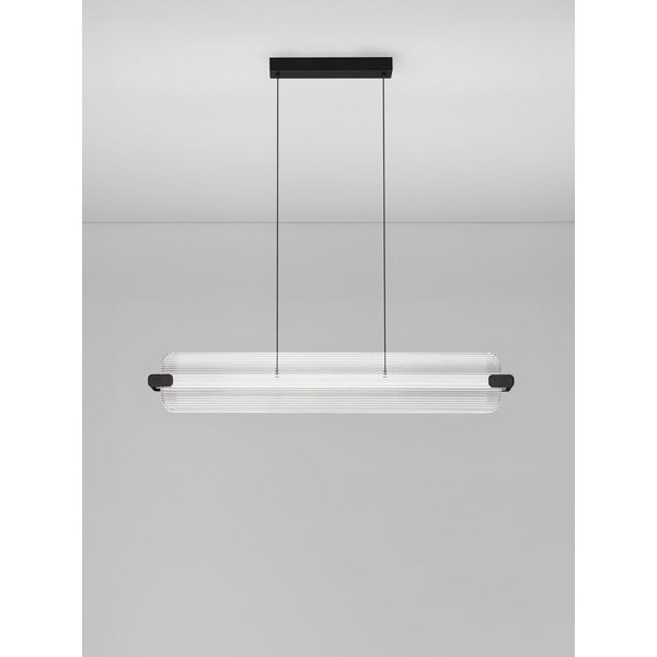 Mat crna staklena LED viseća svjetiljka s mogućnosti zatamnjivanja Emery – Nova Luce-image-3