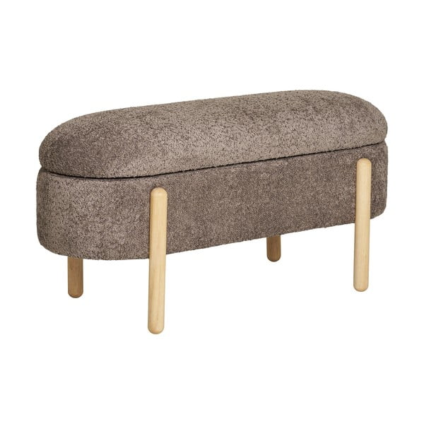 Smeđa klupa od bouclé tkanine Branca – House Nordic-image-4