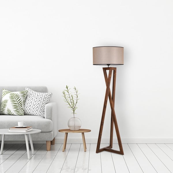 Smeđa stojeća svjetiljka s tekstilnim sjenilom (visina 149 cm) Maçka – Opviq lights-image-2