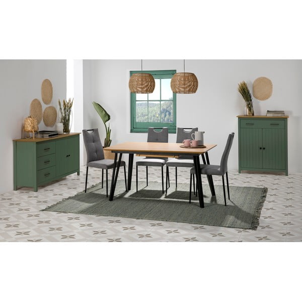 Zelena/u prirodnoj boji visoka komoda od masivnog bora 90x110 cm Miranda – Marckeric-image-1