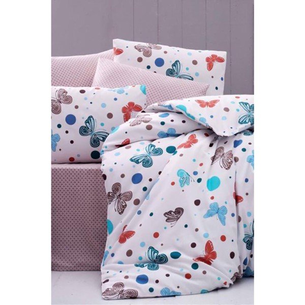 Posteljina za jednu osobu s plahtama Pure Cotton Spring, 160 x 220 cm