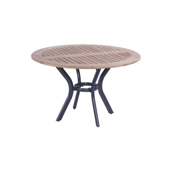 Vrtni stol za blagovanje od tikovine s metalnom bazom Hartman South Wales, ø 120 cm