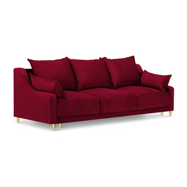 Crveni kauč na razvlačenje sa prostorom za odlaganje Mazzini Sofas Pansy, 215 cm