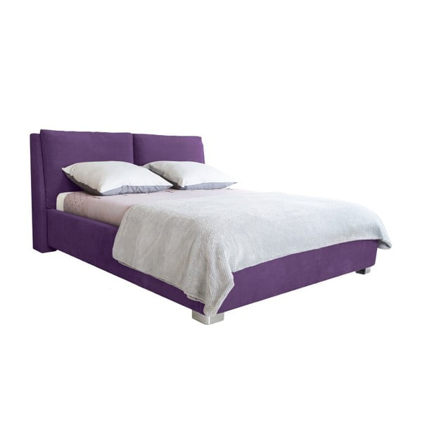 Ljubičasti bračni krevet Mazzini Beds Vicky, 140 x 200 cm