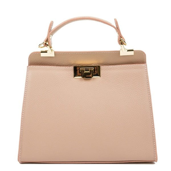Luisa Vannini Malo ružičasto-bež kožna torbica