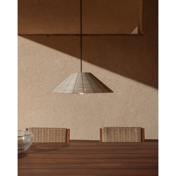Bež sjenilo od umjetnog ratana ø 50 cm Saranella – Kave Home-image-1