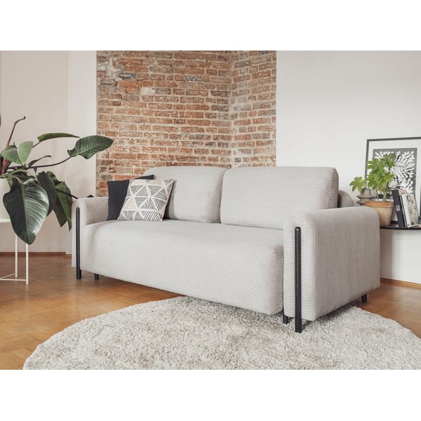 Svijetlo siva sklopiva/s prostorom za odlaganje sofa od samta 244 cm Arcadova – ELTAP-image-3