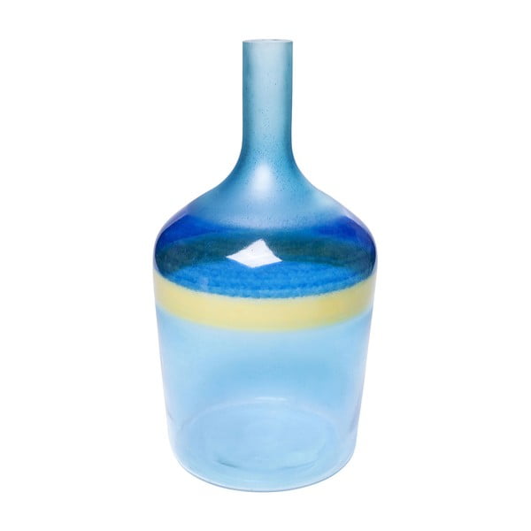 Plava staklena vaza Kare Design Blue River, visina 47 cm