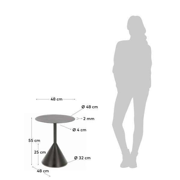 Metalni okrugao pomoćni stol ø 48 cm Yinan – Kave Home-image-4