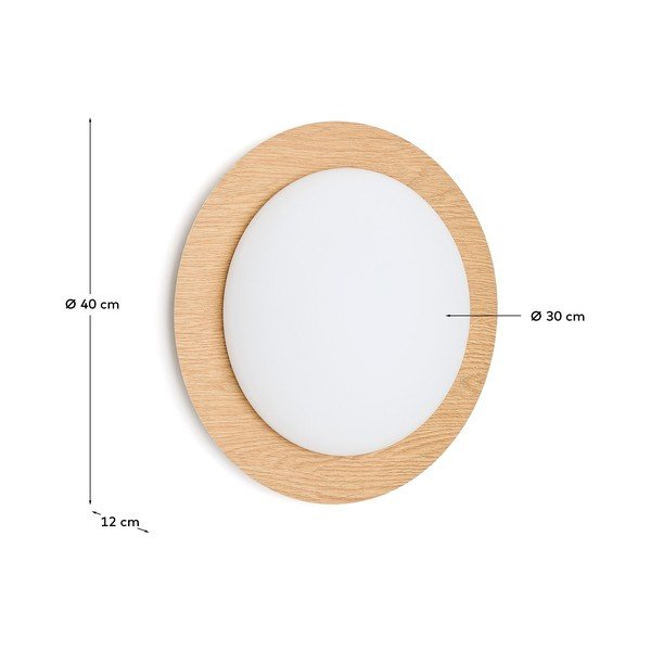 Metalna LED zidna lampa u prirodnoj boji ø 40 cm Novae – Kave Home-image-4