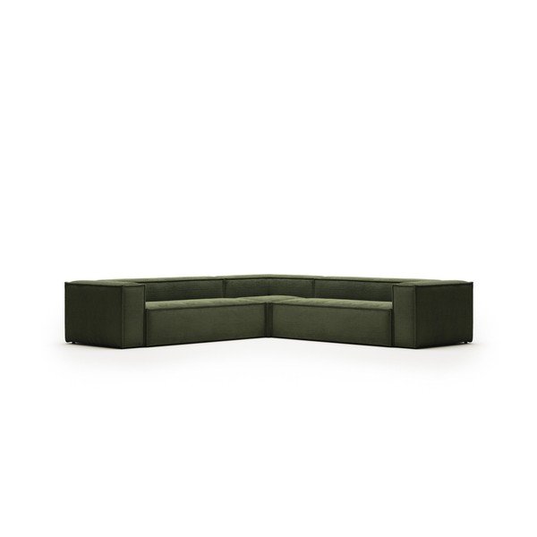 Zelena kutna garnitura od samta Blok – Kave Home