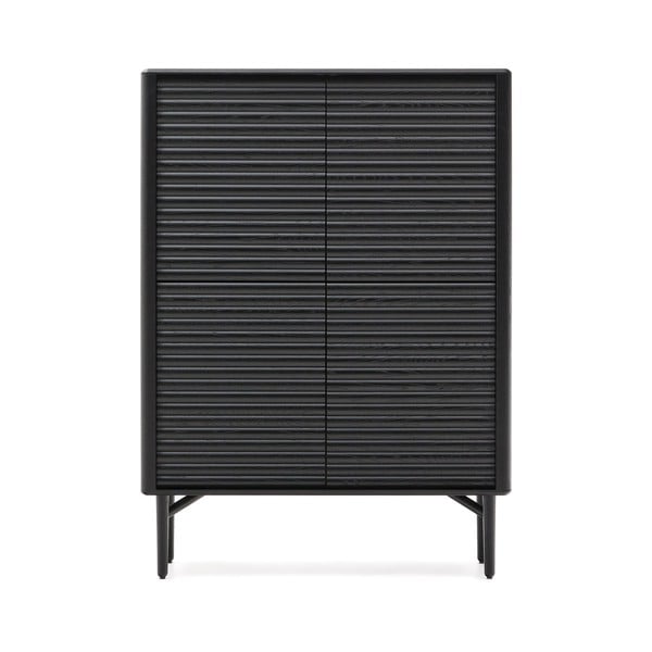 Crni ormarić u dekoru hrasta 104,5x144x40 cm Lenon – Kave Home