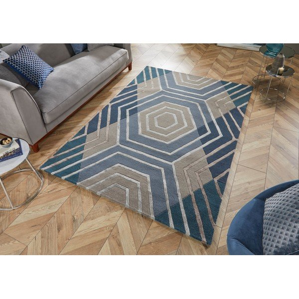 Plavi vuneni tepih Flair Rugs Harlow, 160 x 230 cm-image-4