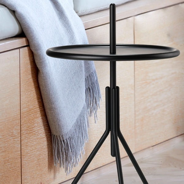 Crni metalni sklopivi stolna zona Inu, Ø 33,8 cm-image-1