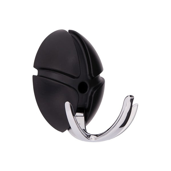 Crna/u sjajno srebrnoj boji plastična zidna kuka Tick – Spinder Design-image-1