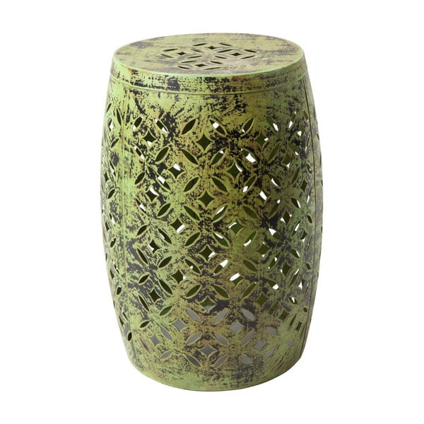 Zeleni metalni ručno oslikani pomoćni stol RGE Nour, ⌀ 30 cm