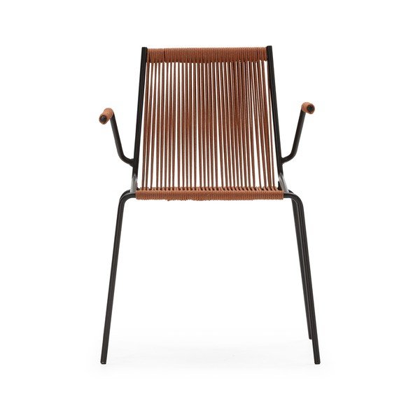 Metalne blagovaonske stolice u setu s naslonima za ruke/sklopive 2 kom boja terakote Emily – Marckeric-image-4