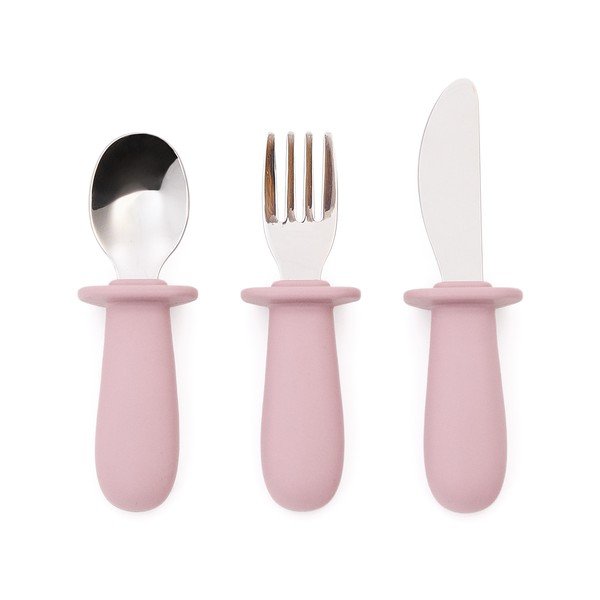 Ružičasti plastičan/silikonski dječji pribor za jelo 3 kom Lili – Kave Home