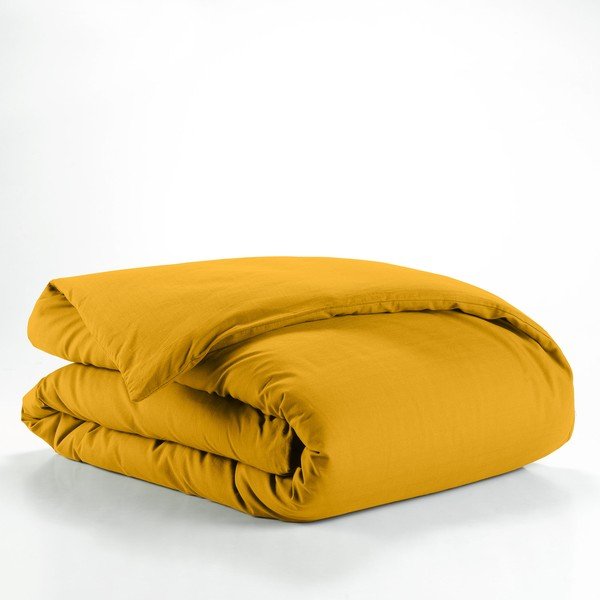 Žuta  pamučna navlaka za poplun za krevet za jednu osobu 140x200 cm Lina – douceur d'intérieur