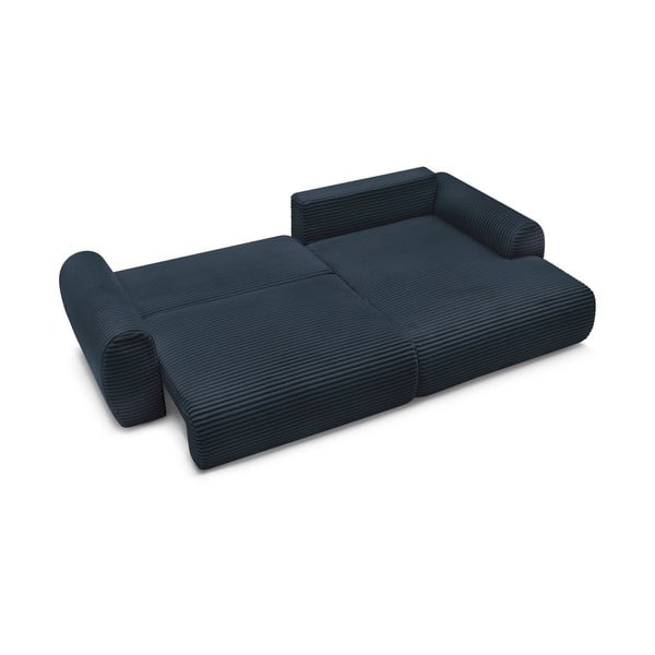 Tamno plava sklopiva kutna garnitura od samta (s desnim kutom) Lucien – Bobochic Paris-image-4