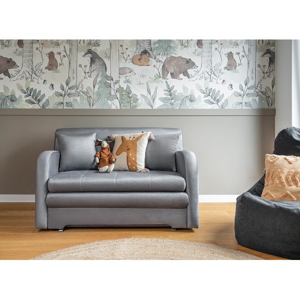 Svijetlo siva baršunasti sklopiva sofa 130 cm Ario – ELTAP-image-1