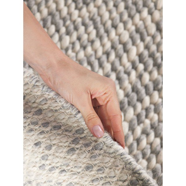 Svijetlo sivi/krem ručno rađen vunen okrugao tepih ø 200 cm Lyon Beans – Elle Decoration-image-3