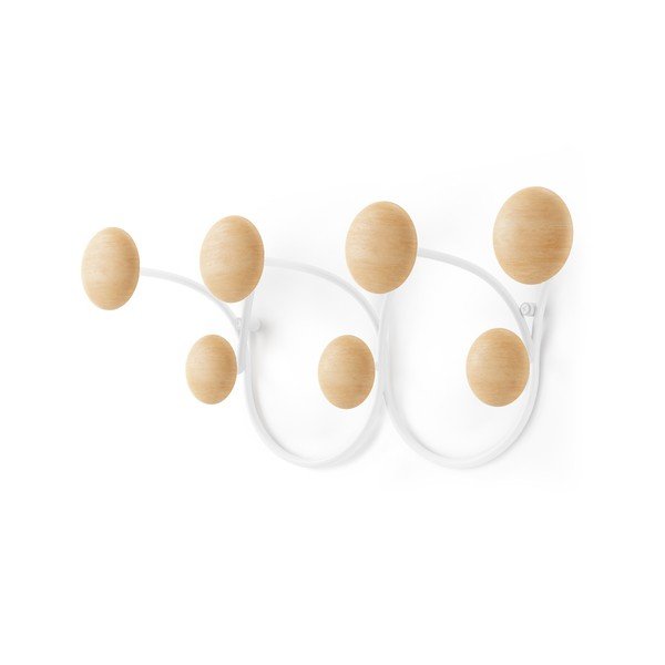 Bijela zidna vješalica od prirodnog borovine Dotsy - Umbra-image-3