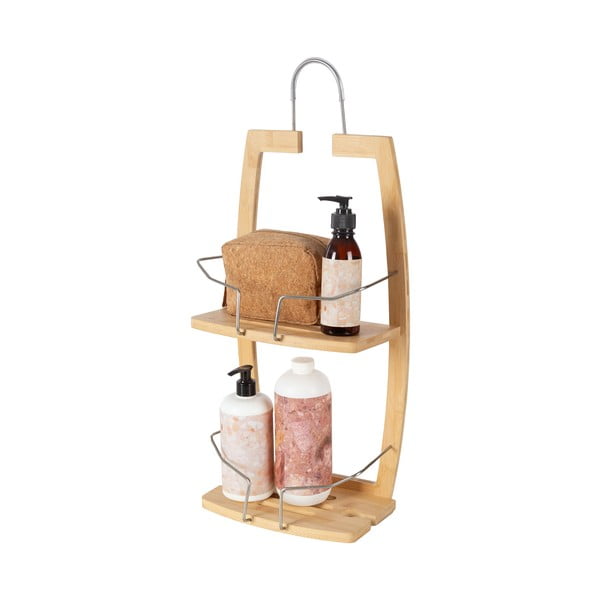 Viseća kupaonska polica od bambusa u prirodnoj boji – Compactor-image-3