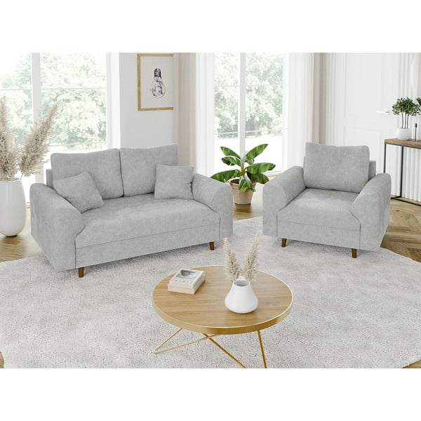 Svijetlo siva fotelja Ariella – Ropez-image-4