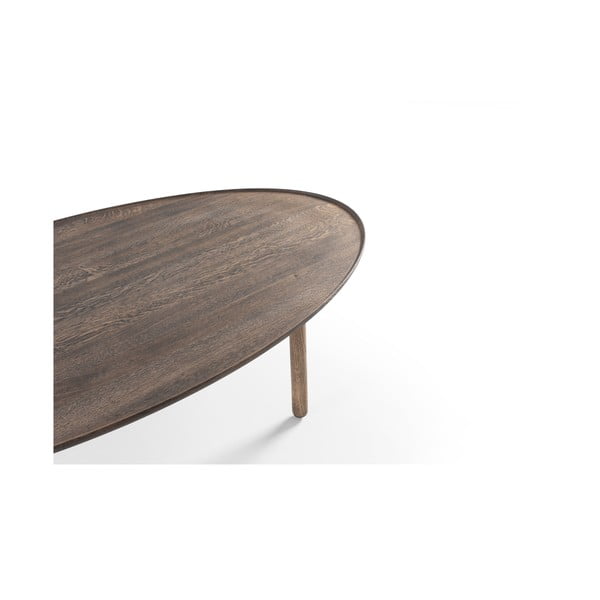 Smeđi stolić za kavu od punog hrasta 80x150 cm Mu – Gazzda-image-2