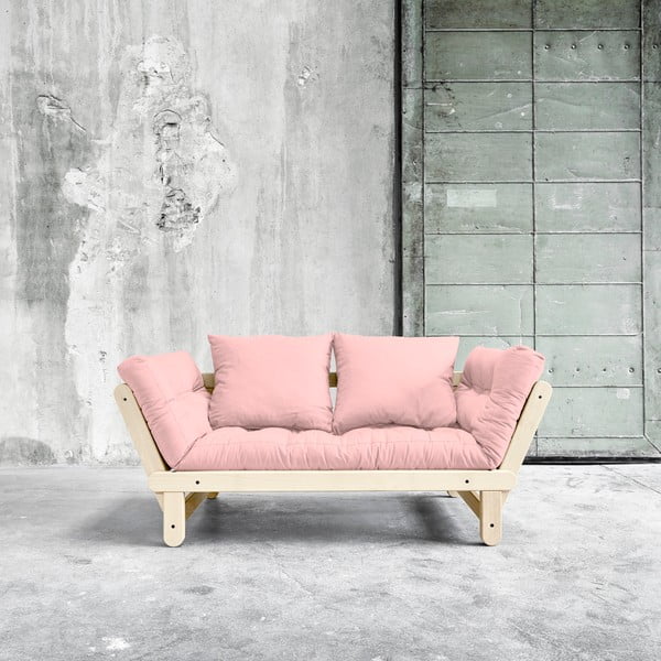 Sofa na razvlačenje Karup Beat Natural / Pink Peonie