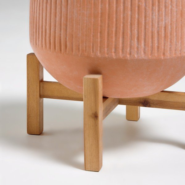 Terakota tegla na drvenom postolju Kave Home Denpasar, ⌀ 33 cm-image-1