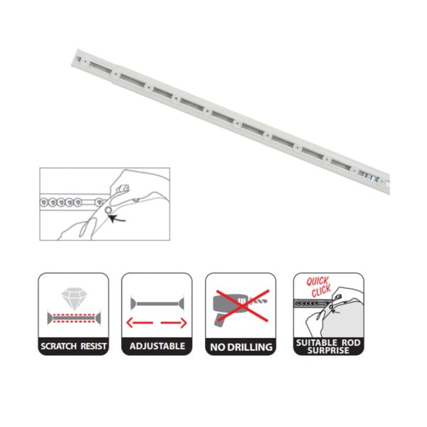 Bijela šipka za zavjesu za tuš 75 - 125 cm Surprise – Spirella-image-2