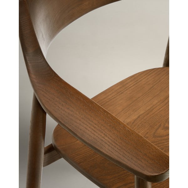 Smeđa blagovaonska stolica od punog hrasta Fondes – Kave Home-image-2