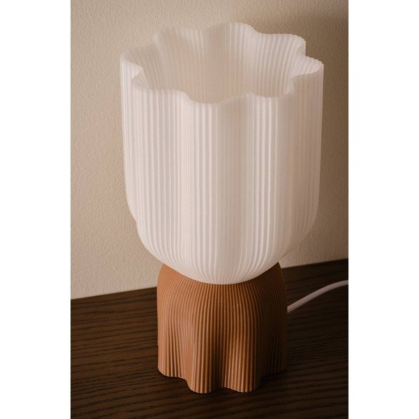 Bijela/smeđa plastična stolna lampa (visina 27 cm) Camier – Jotex-image-2