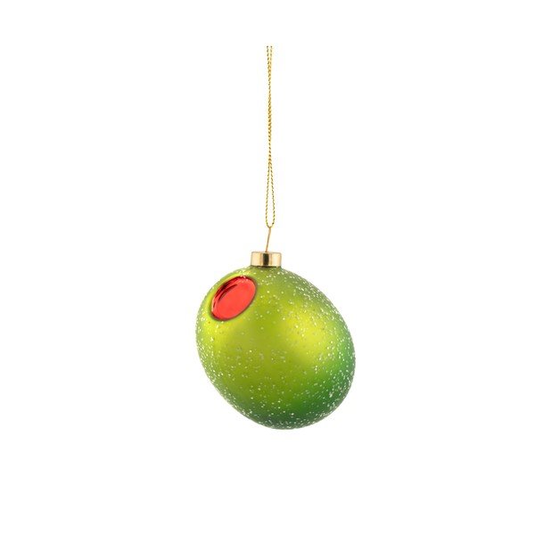 Stakleni ukas za božićno drvce 7 cm Olive – Sass & Belle